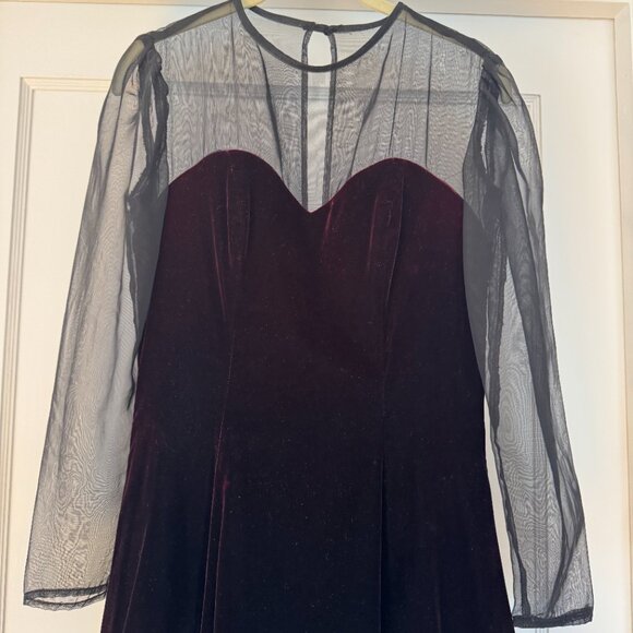 Vintage Karen Lucas for Niki Black Velvet Tea Length Dress - Picture 3 of 8